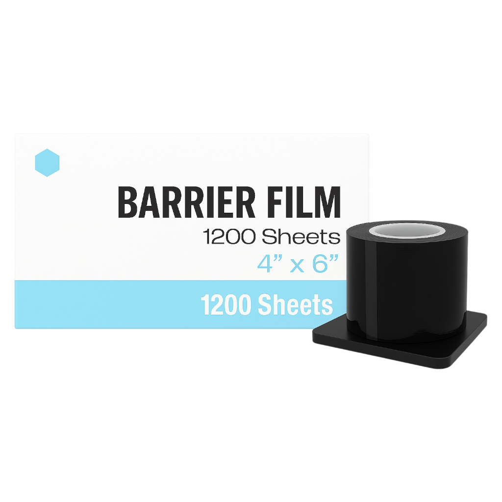 Madrid Dental Choice barrier film 4x6 adhesive protective sheets 1200 roll black