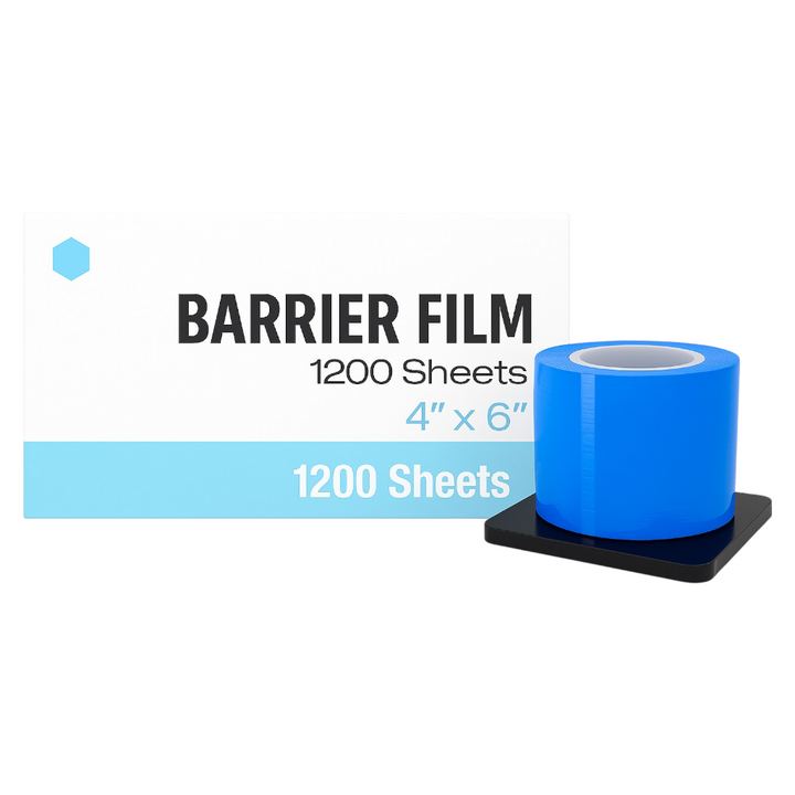 Madrid Dental Choice barrier film 4x6 adhesive protective sheets 1200 roll blue