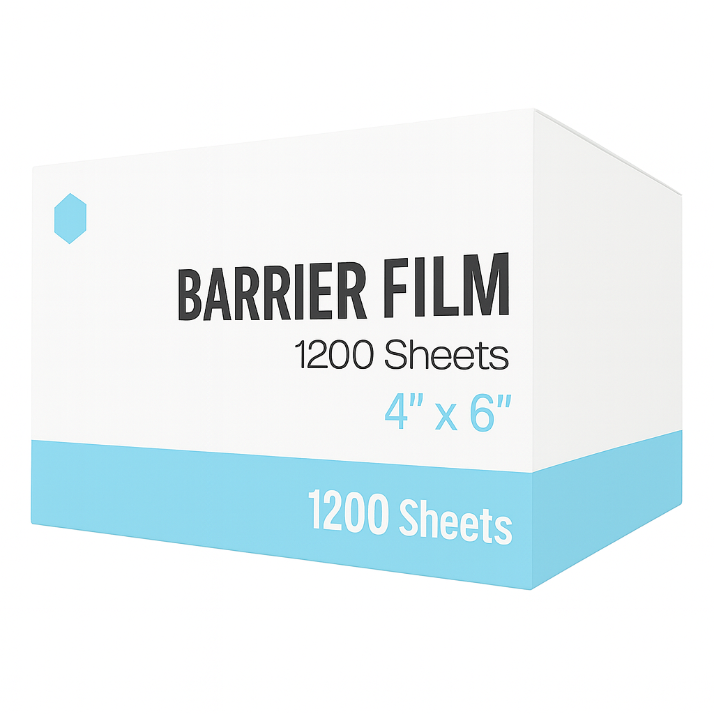 Madrid Dental Choice barrier film 4x6 adhesive protective sheets 1200 roll box 4 colors