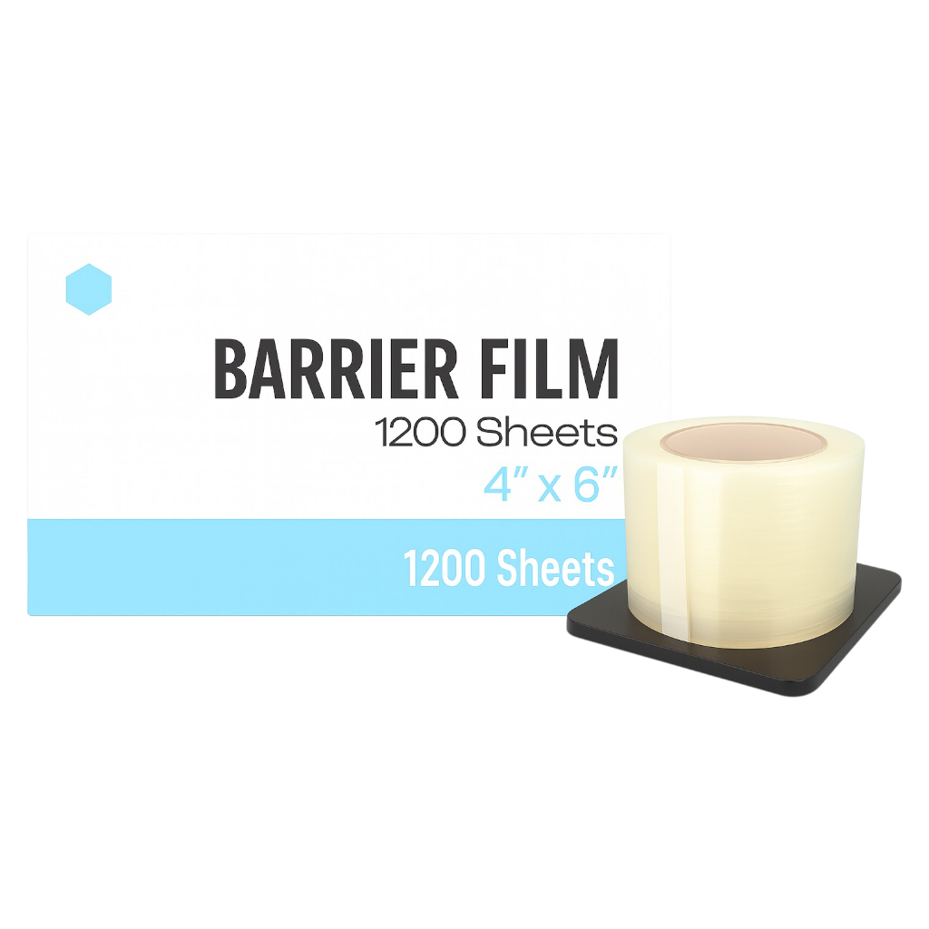 Madrid Dental Choice barrier film 4x6 adhesive protective sheets 1200 roll clear