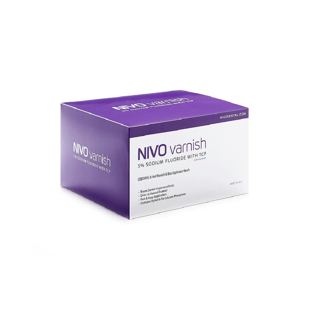 Nivo Varnish 5% Sodium Fluoride with TCP Bubble Gum 50/Bx Unit Doses - Dental Fluoride Varnish, Dental Varnish, Bubble Gum Flavor, Treats Dentin Hypersensitivity, Prevents Caries, Fast and Easy Application