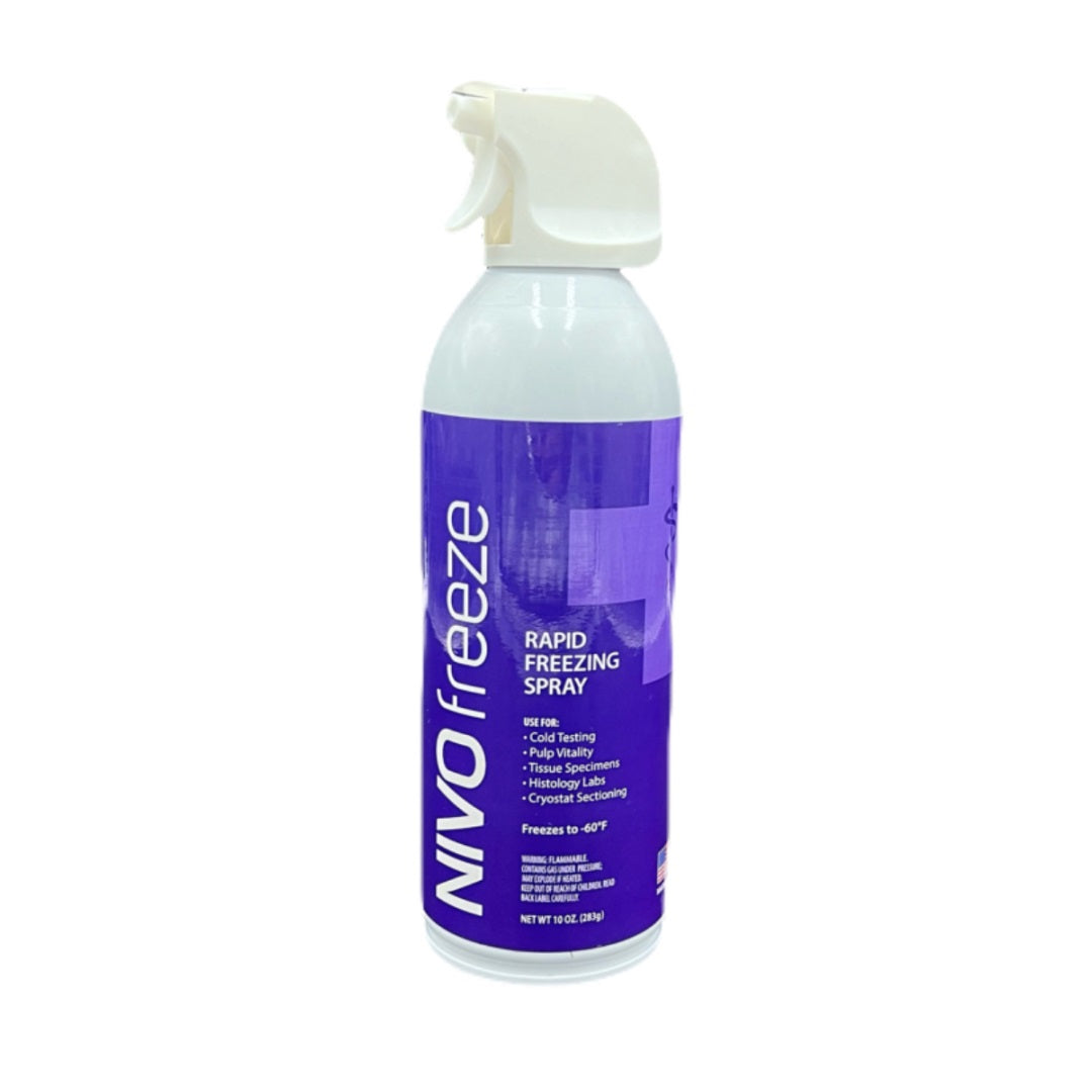 Nivo Endo Freeze Pulp Vitality Refrigerant Spray 10oz Can, Dental Freeze Spray, Rapid Freezing -60°F, Dental Pulp Vitality Test, Cold Testing, Endo Freeze Spray, Tissue Specimens, Cryostat Sectioning.