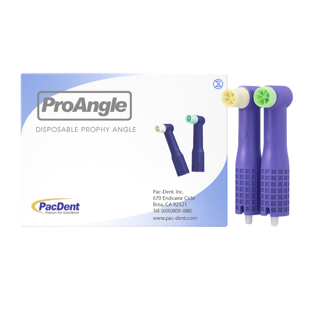 PacDent ProAngle disposable prophy angles firm white and soft green cups 50 box