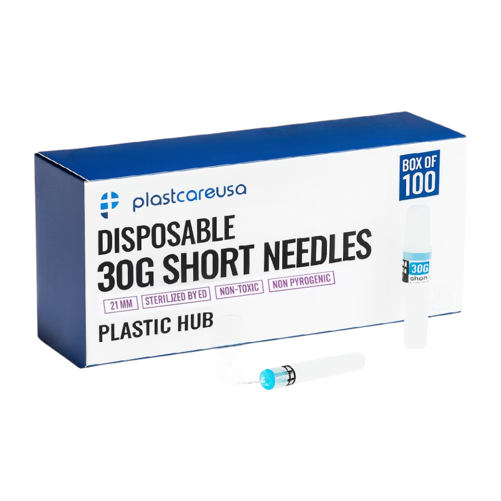 PlastCare USA 30G Short Disposable Dental Needles Blue Hub 100/Box