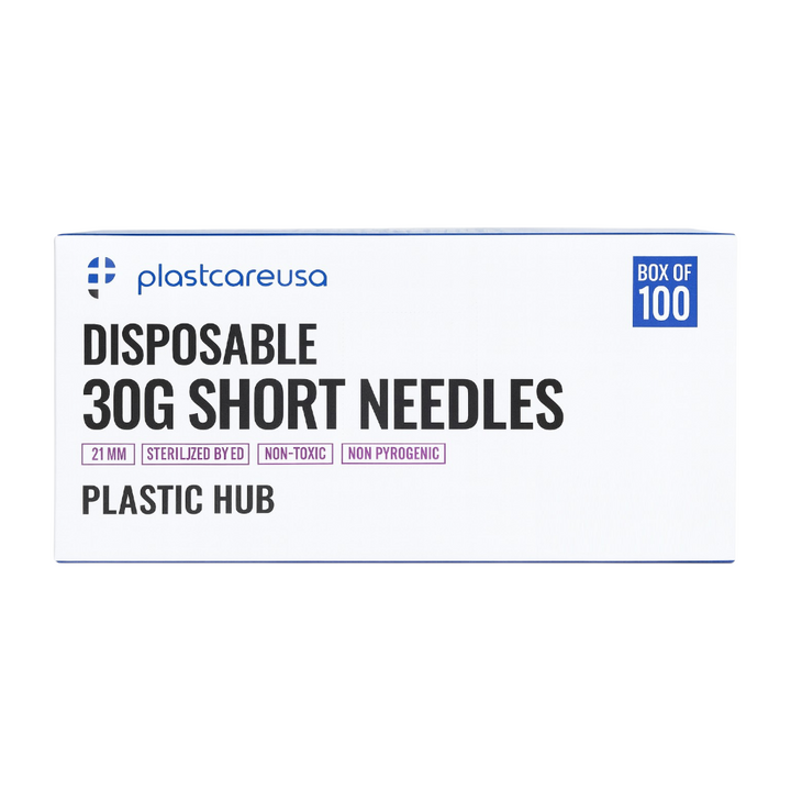 PlastCare USA 30G Short Disposable Dental Anesthetic Needles Blue Hub 100/Box