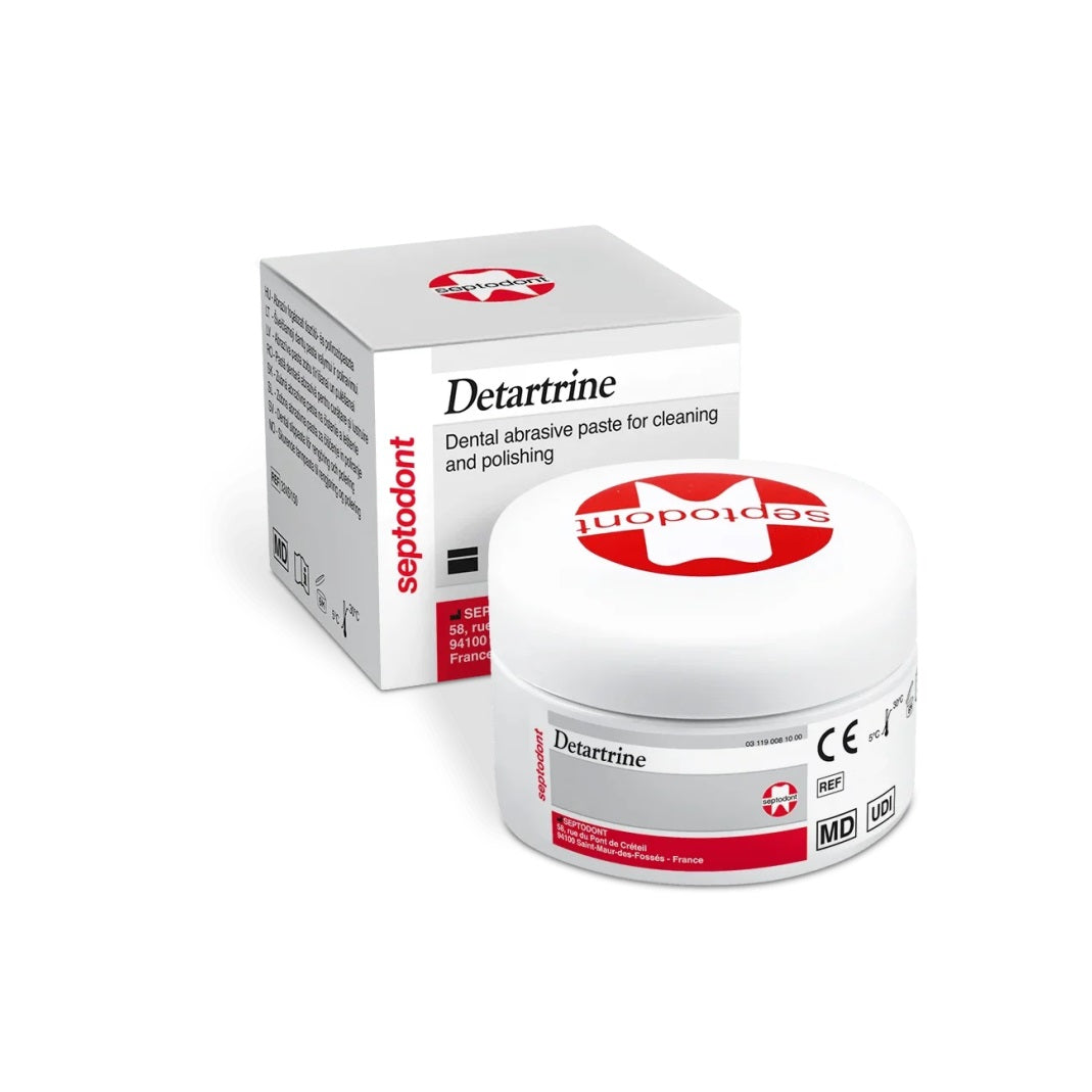 Septodont Detartrine Paste for Scaling and Polishing 45g Jar (PPS010) – Pink Polishing Paste with Silica Abrasives. Ideal for Dental Surfaces, Fillings, and Post-Scaling Procedures. Enjoy a Pleasant and Refreshing Polishing Experience with Essential Oils.