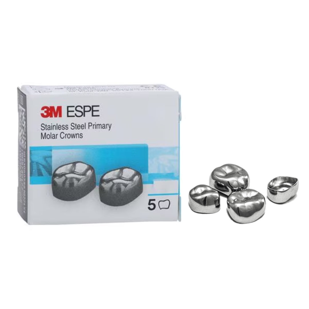 3M ESPE Stainless Steel Primary Molar Crowns #7 Upper Left 1st Primary Molar 5/Bx DUL7: Pediatric dental crowns for durable restorations. Pre-belled design for easy fitting. Box of 5 crowns. Pediatric and posterior use. Longevity and durability.