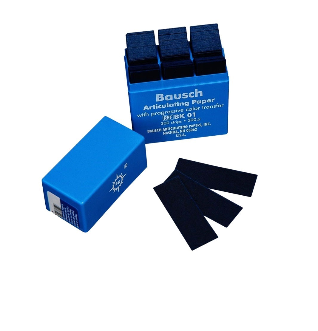 High-Quality Bausch BK-01 Blue Articulating Paper for Precise Occlusion Assessment - 300 Sheets