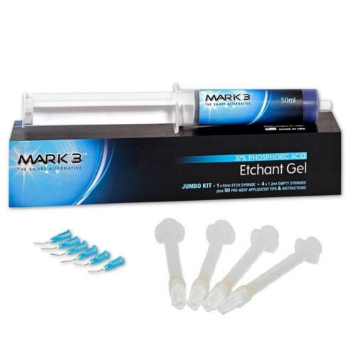 MARK3 Etchant Gel 37% Phosphoric Blue Acid Jumbo Intro Kit 9092 - Dental Bonding Gel for Enamel and Dentin Etching