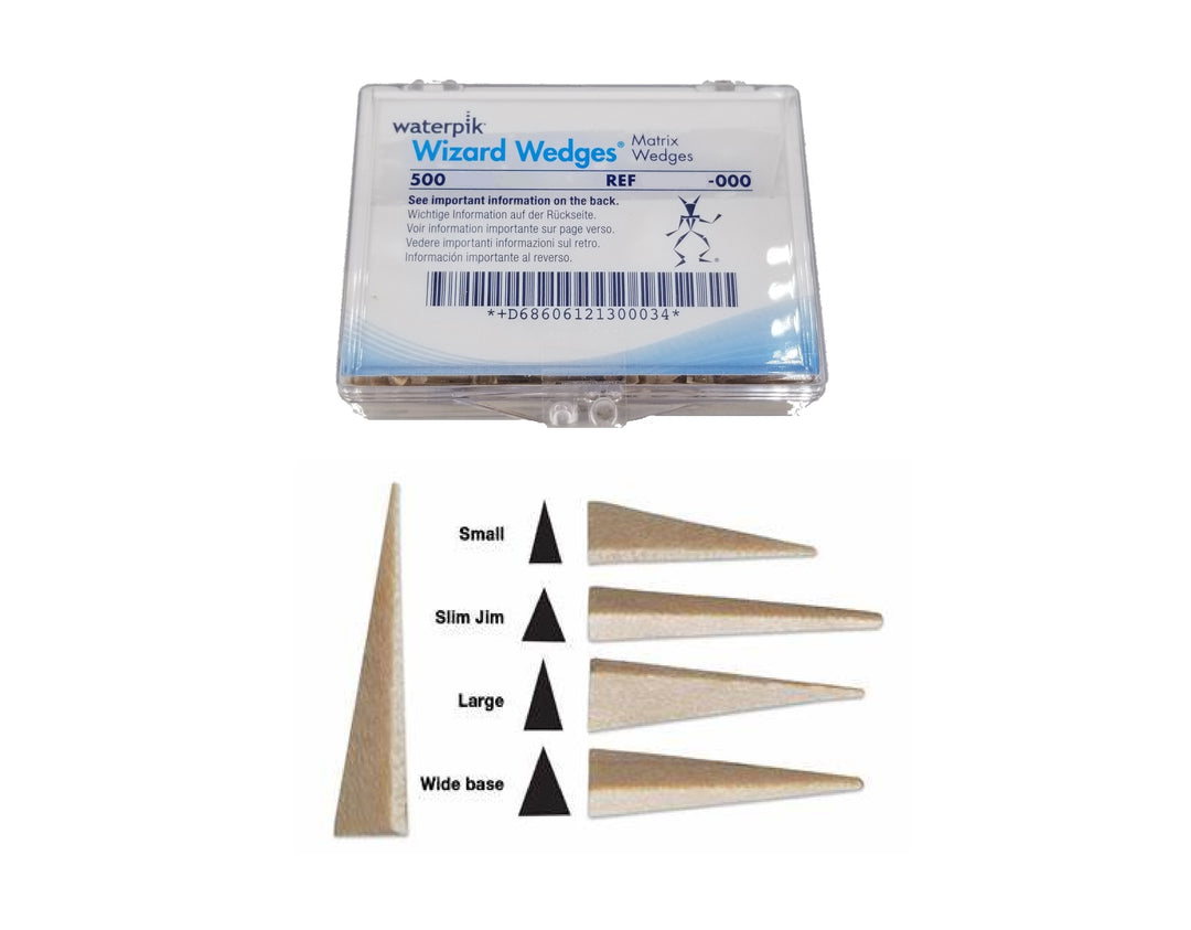 WaterPik Wizard Matrix Wedges Assorted 500/Pk 061215-000 - Dental Matrix Wedges for Restorations